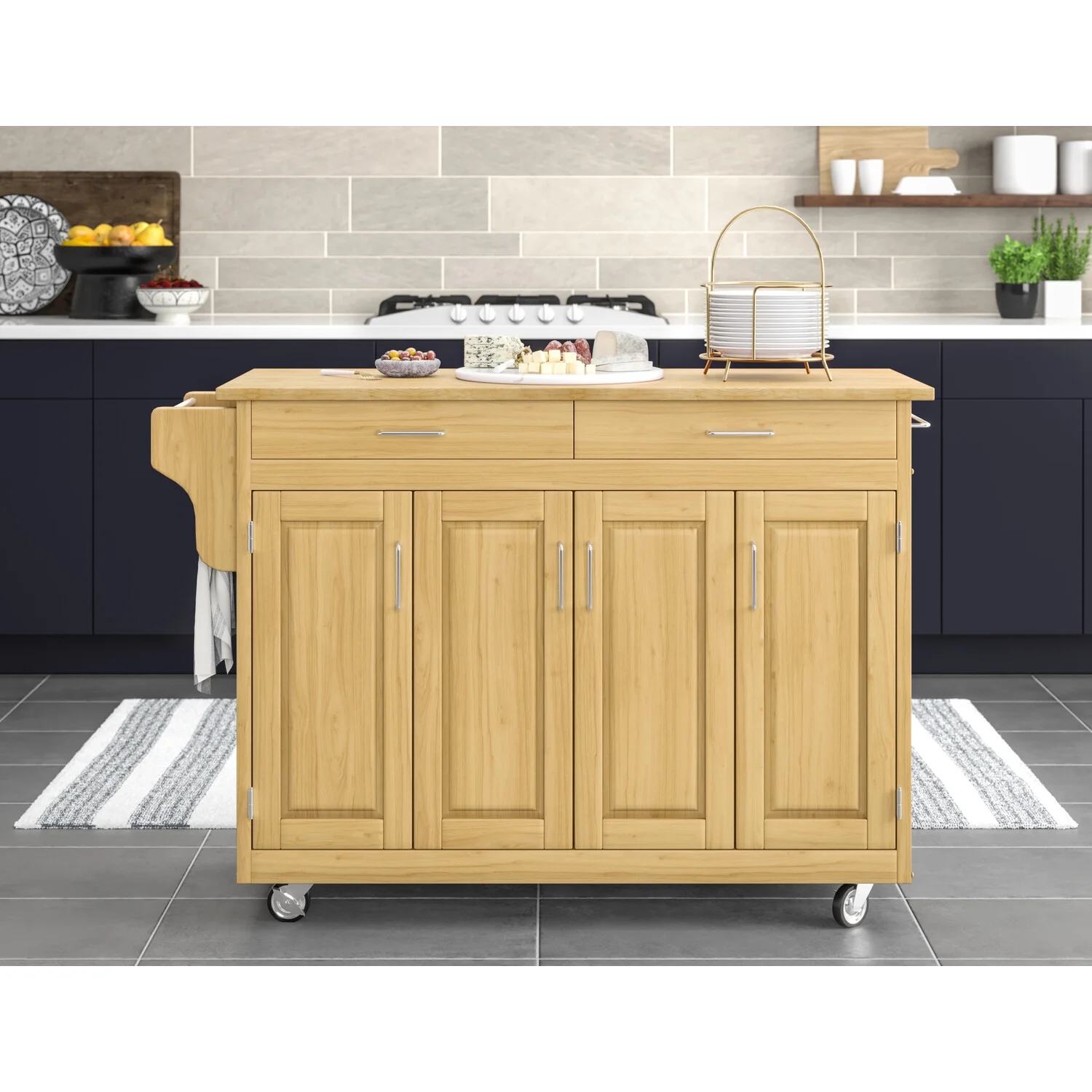 Homestyles Create-a-Cart Wood Rolling Kitchen Cart in Brown