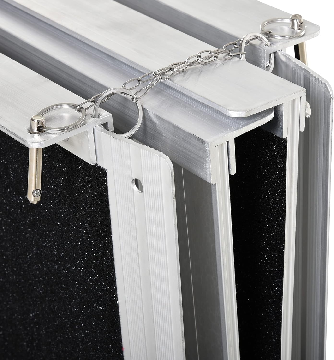 HOMCOM Aluminum Portable Skidproof PVC Carpeted Folding Wheelchair Ramp, 4'