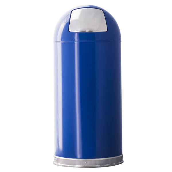 Witt 15 Gallon Push Dome Top Waste Receptacle - Black