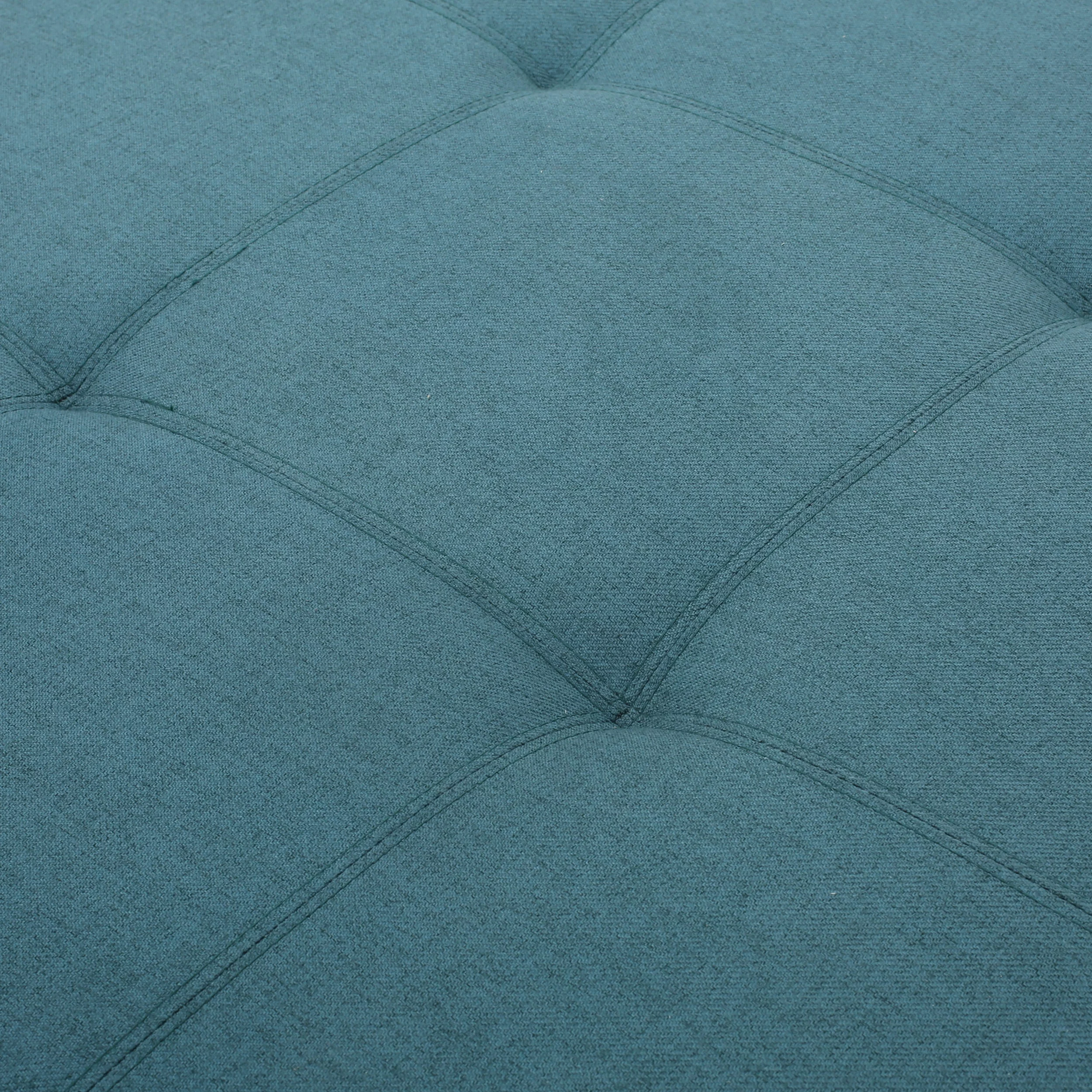 Noble House Lomita Dark Teal Fabric Storage Ottoman