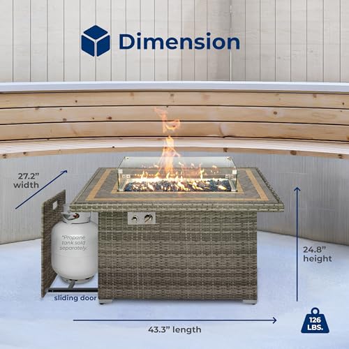 Outdoor Propane Fire Pit Table - CSA/ETL Certified Safe 50