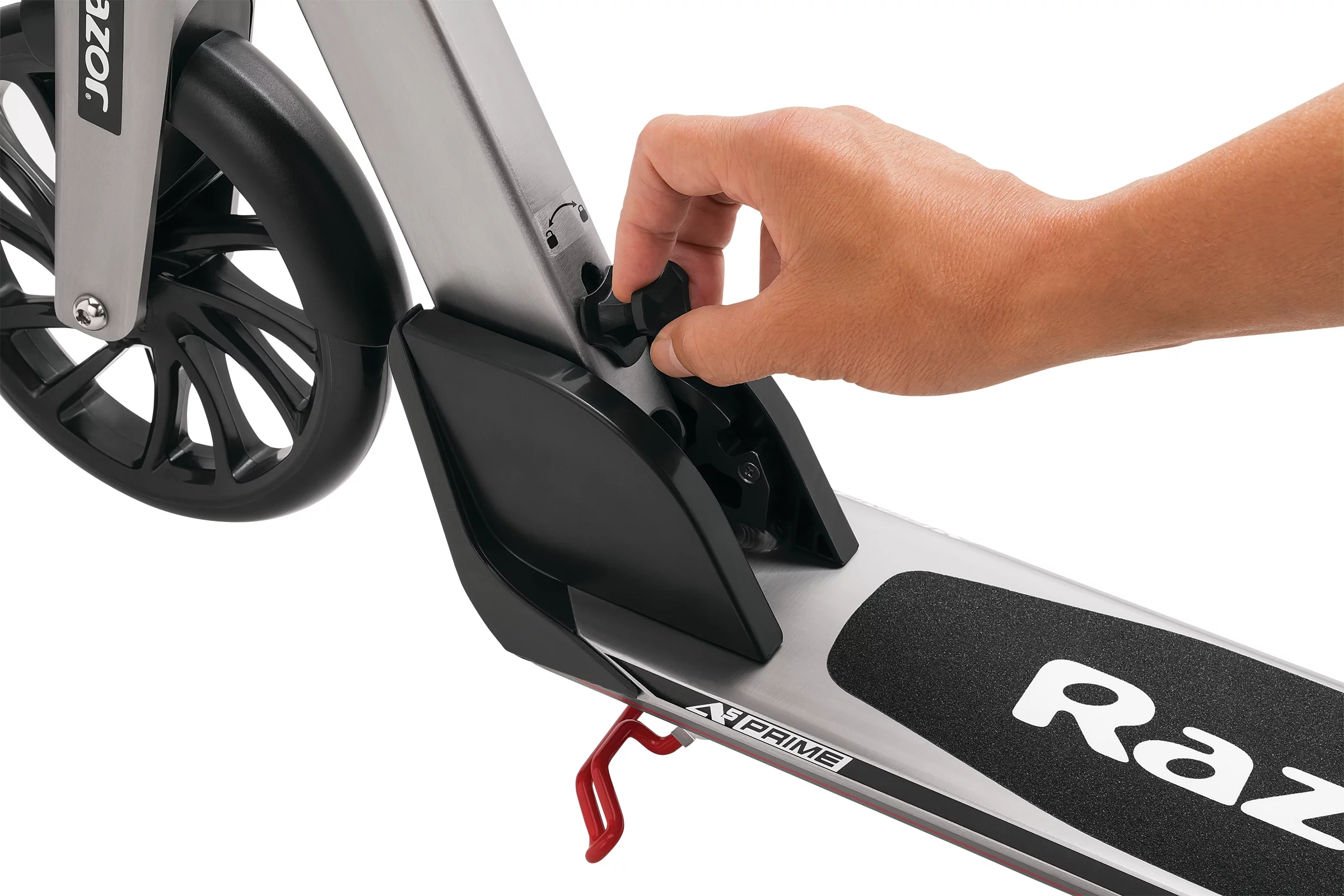 Razor A5 Prime Kick Scooter, 8" Spoked Urethane Wheels, Anodized Aluminum, Anti-Rattle Folding Scooter