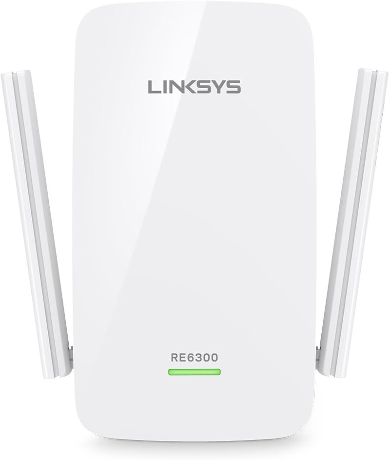 Linksys WiFi Extender, WiFi 5 Range Booster, Dual-Band Booster, 1,000 Sq. ft Coverage, Speeds up to (AC750) 750Mbps - RE6300 Pack of 2