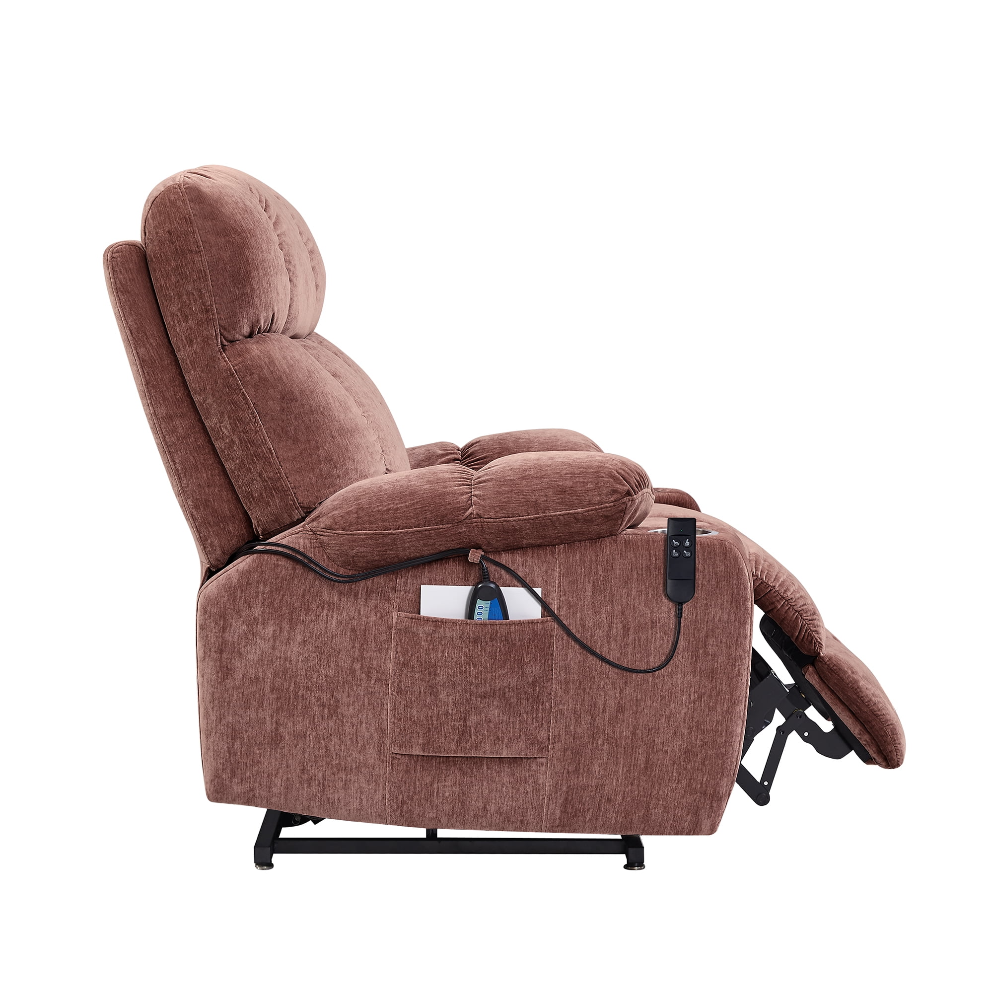 JIELARHUA Dual OKIN Motor Power Lift Recliner Chair for Elderly Infinite Position Lay Flat 180° Recliner with Heat Massage