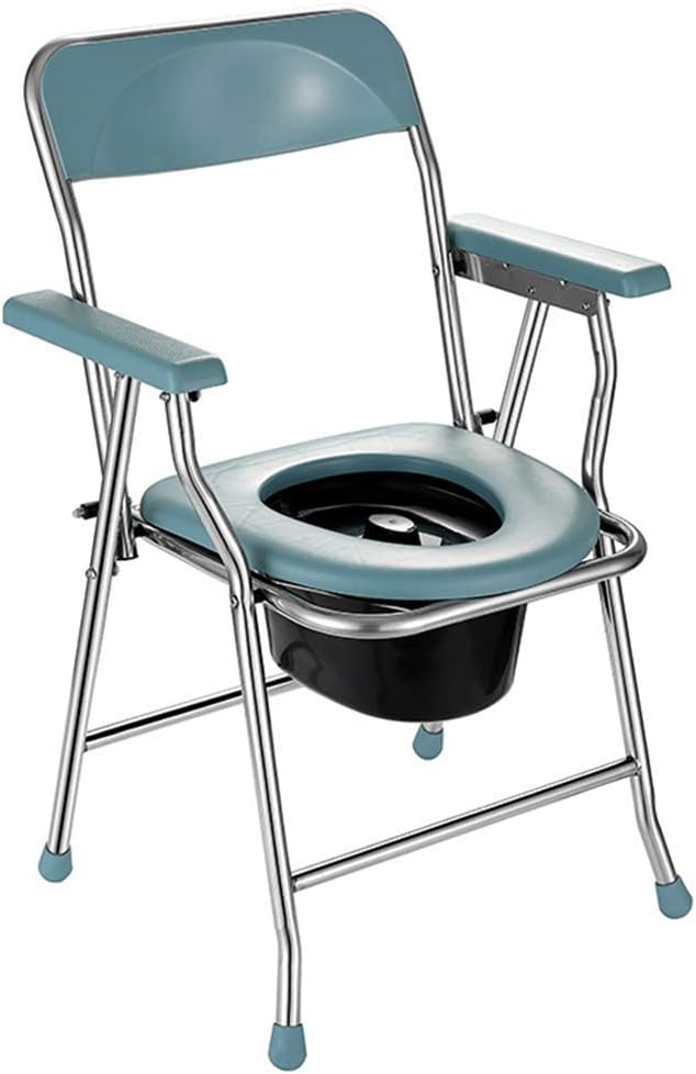 KOHARA Commode Chair Bathroom Safety Frame Toilet Seat Shower Chair Folding Toilet Chair Bedside Potty Chair for Elderly Seniors, Disabled