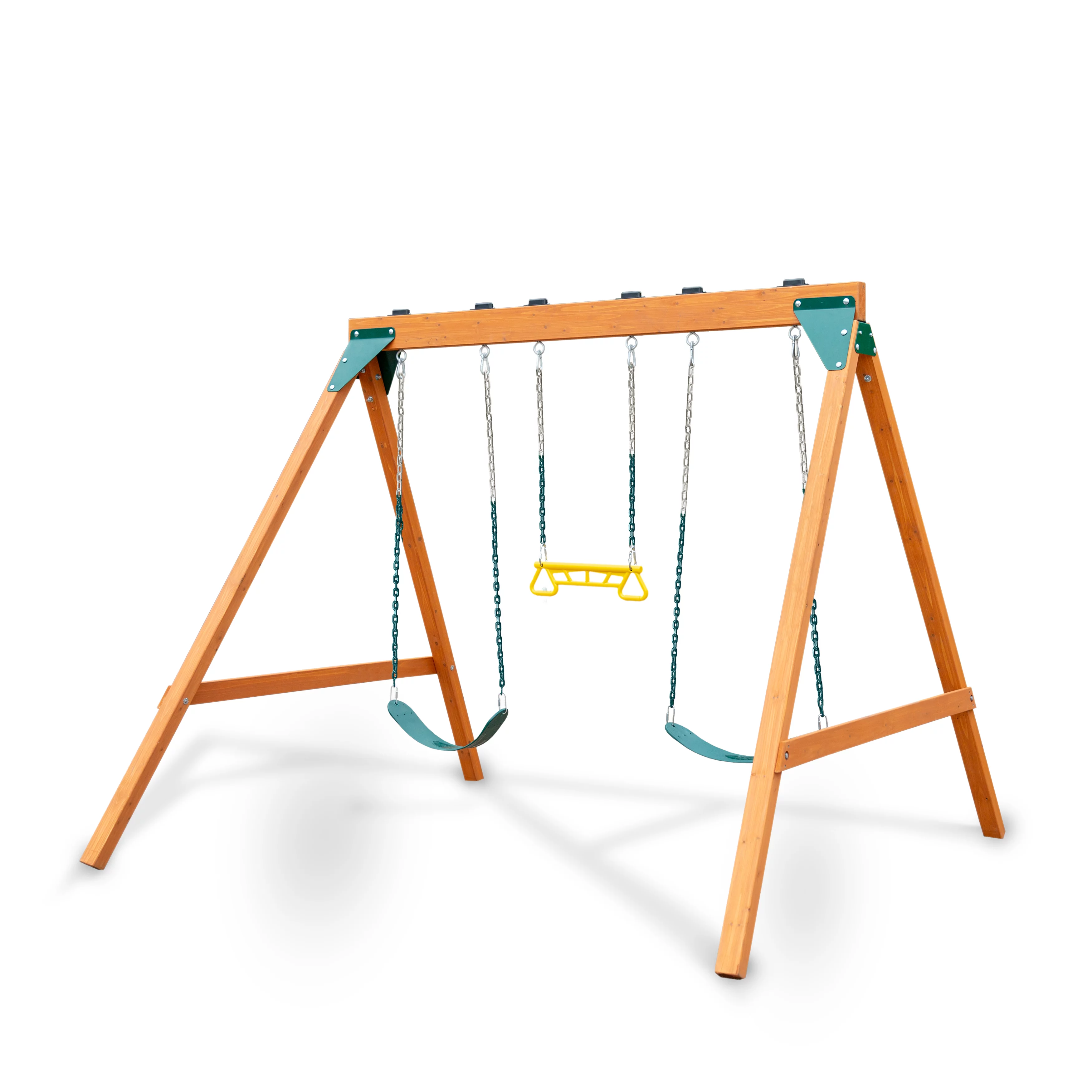 Gorilla Playsets 01-1104 Basic Wooden Swing Set with Two Swings and a Trapeze, Wood