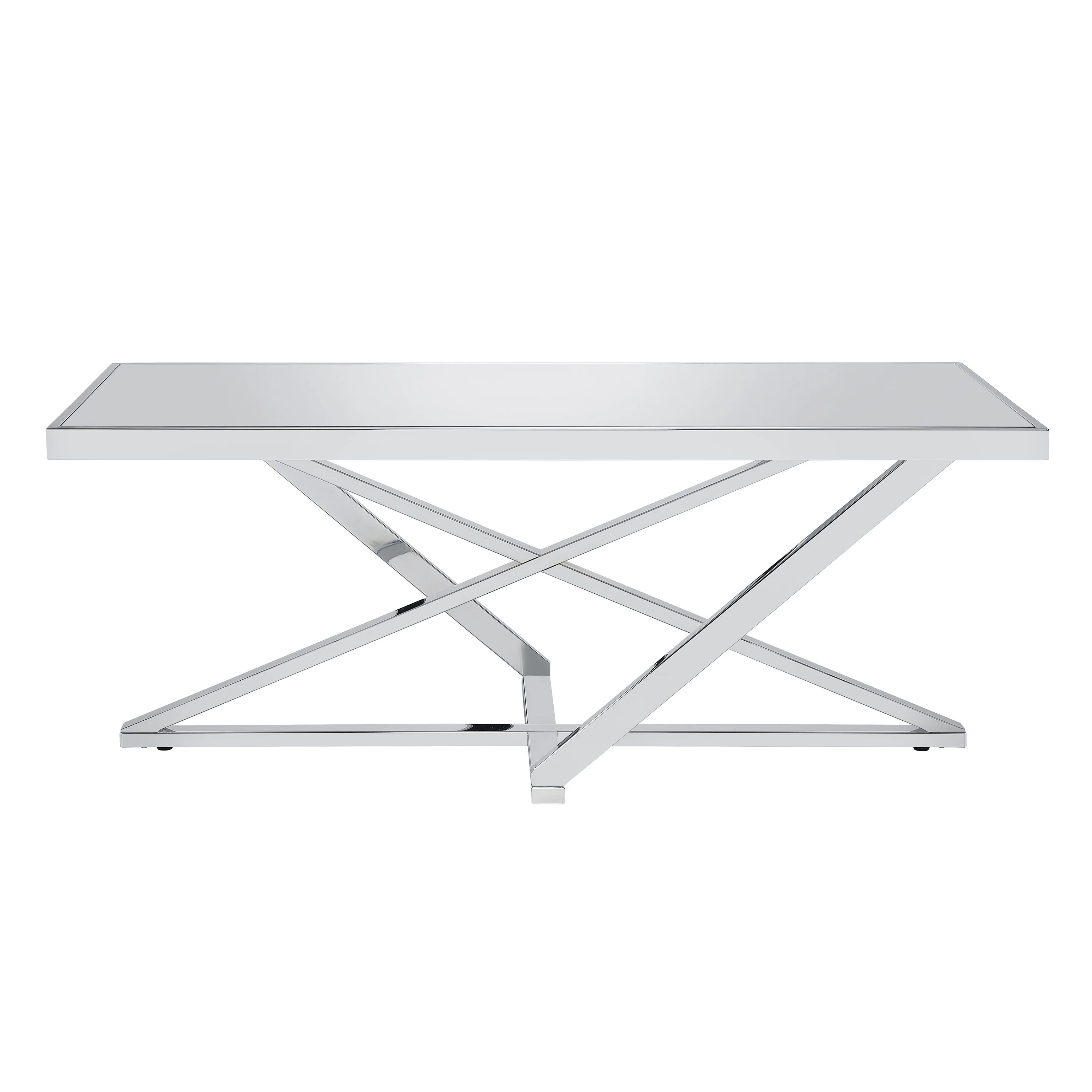 Furniture of America Marchat Glam Chrome 47-inch Mirror Top Coffee Table by