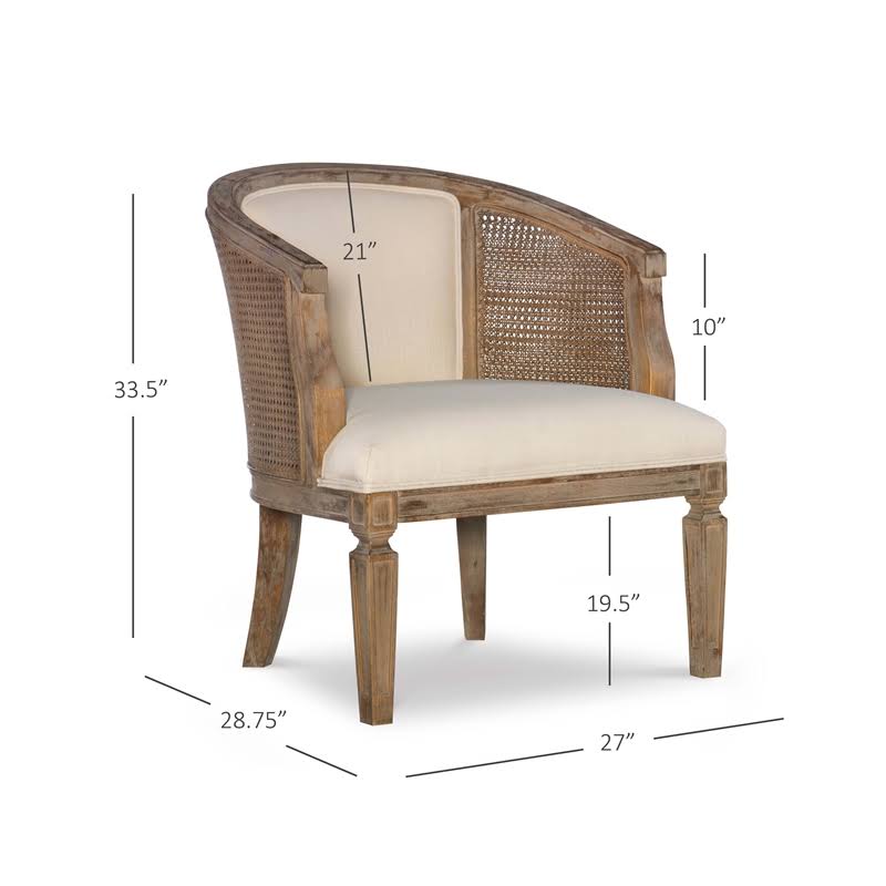 Linon Sandry Wood Barrel Chair in Brown - CYMX403