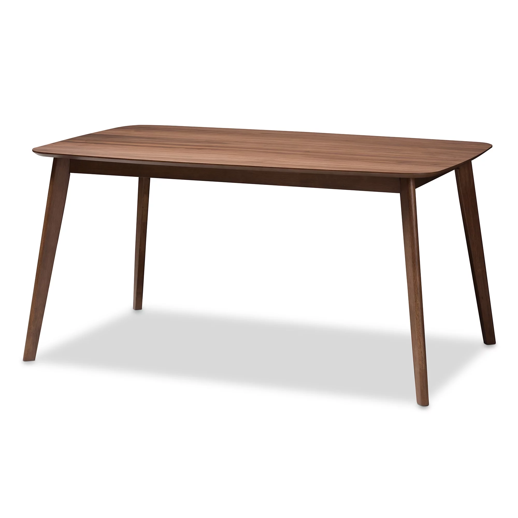 Baxton Studio Danton Mid-Century Modern Grey Fabric Upholstered and Walnut Brown Finished Wood 5-Piece Dining Set
