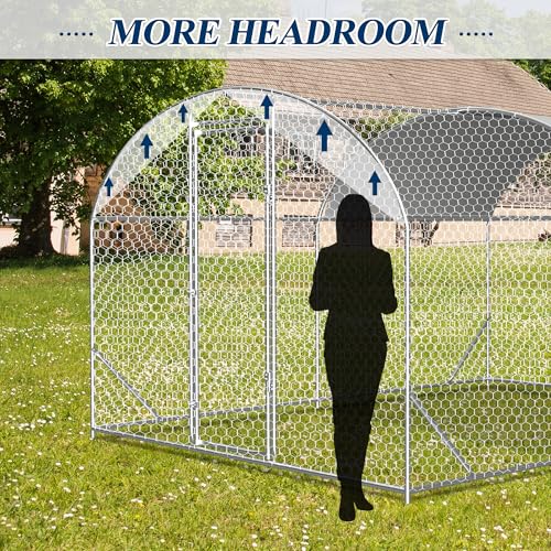 COVERONICS Metal Chicken Coop Run - Outdoor Large Chicken Coop with Waterproof Cover and Security Lock