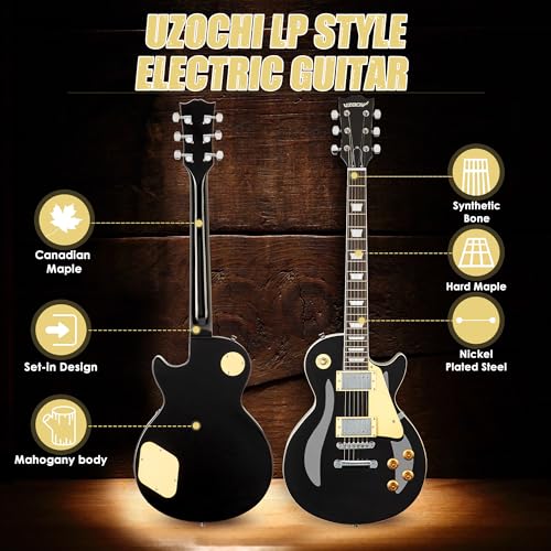 LP Electric Guitar Beginner Kit with 20W Amp & All Starter Accessories, Solid Body, Mahogany Wood