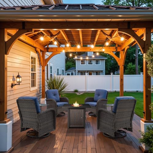 Patio Wicker Chairs Swivel Rocker - Outdoor Swivel Rocking Chairs Set of 2 with Rattan Side Table
