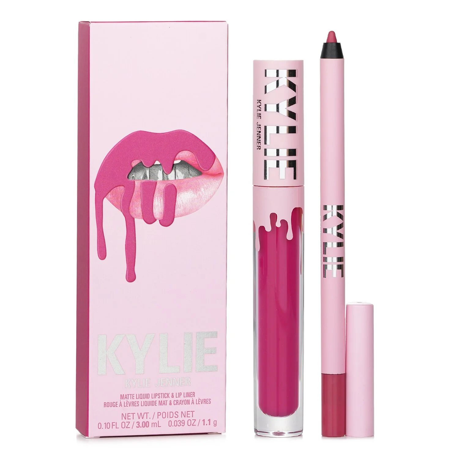 Kylie By Kylie Jenner Matte Lip Kit: Matte Liquid Lipstick 3ml + Lip Liner 1.1g - # 802 Candy K Matte (box slightly damage) 2pcs