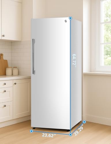 Commercial Cool 11.1 Cu. Ft. Convertible Freezer Refrigerator, Upright Fridge with Glass Shelves, Reversible Door, ENERGY STAR rated, Auto Defrost