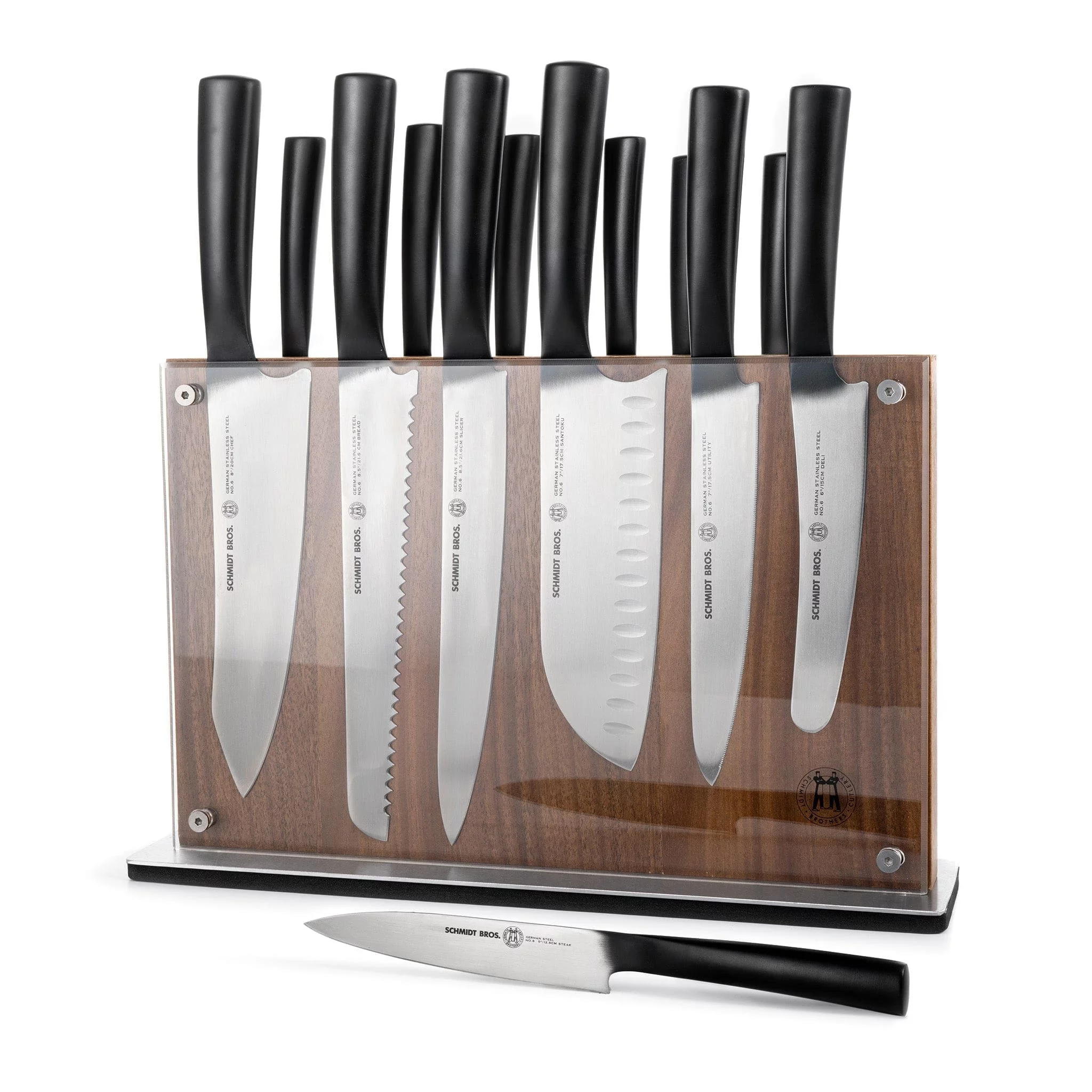Schmidt Brothers™ Cutlery Carbon 6, 15-Piece Knife Block Set