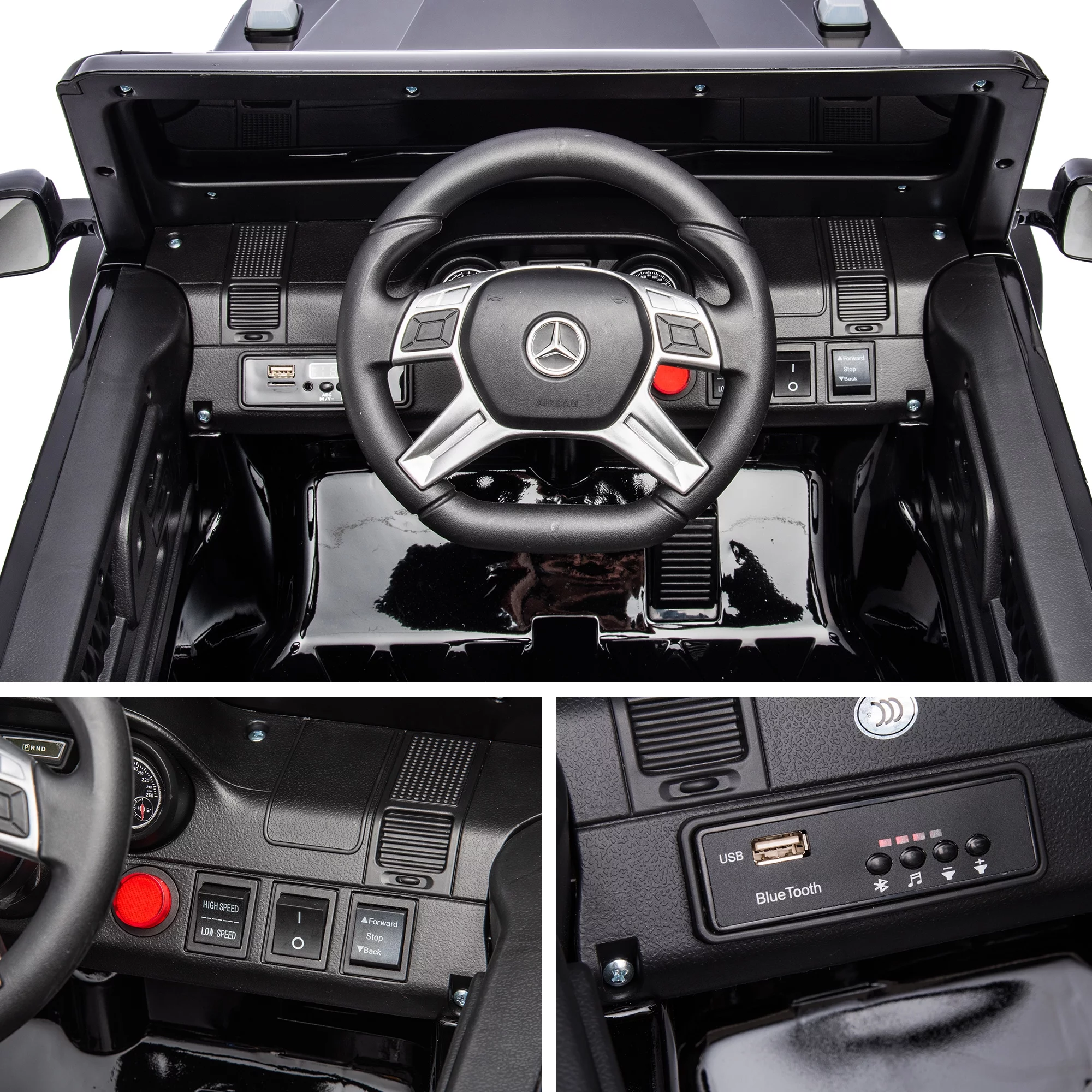 Licensed Mercedes Benz G63 24V Ride On Cars, 200W Powerful Motors Electric Truck with Remote Control, MP3 Player, Soft Seat, 6 Wheels Drive