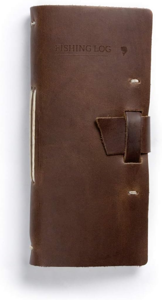 Rustico Leather Fishing Log Book Designed by and for Fishermen. with Template, Records Details of Fishing Trip, Including Date, Time, Location