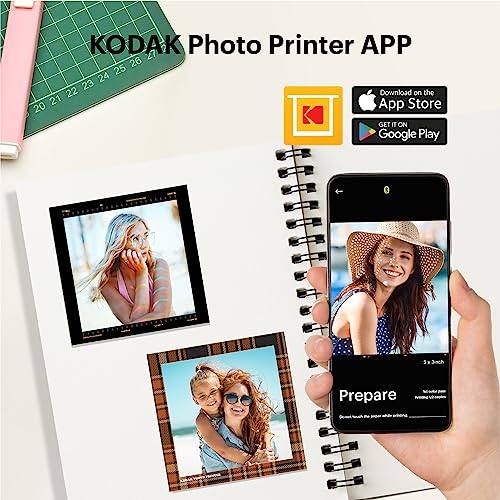 KODAK Mini Shot 3 Retro 4PASS 2-in-1 Instant Digital Camera and Photo Printer (3x3 inches) + 60 Sheets Cartridge Bundle, White