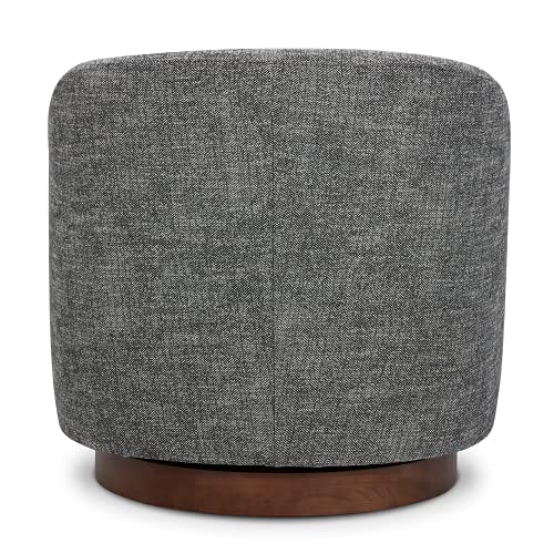 CHITA Swivel Accent Chair, FSC Certified Upholstered Fabric Barrel Chair for Living Room, Fully Assembled, Flax Beige