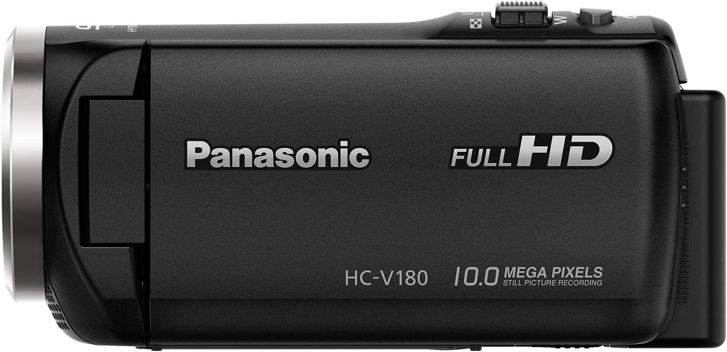 Panasonic Full HD Video Camera Camcorder HC-V180K, 50X Optical Zoom, 1/5.8-Inch BSI Sensor, Touch Enabled 2.7-Inch LCD Display (Black)
