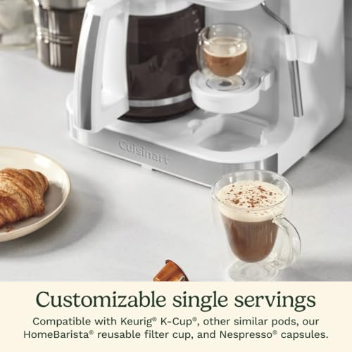 Cuisinart Coffee Center Barista Bar 4-in-1 Coffee Maker, Single-Serve Pods Compatible, Coffeemaker, Three Brewing Sizes, SS-4N1MBNAS, Black
