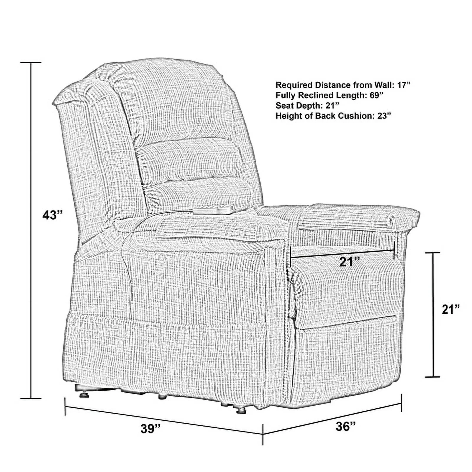 Catnapper Buckner Power Lift Assist Recliner in Red Polyester Fabric