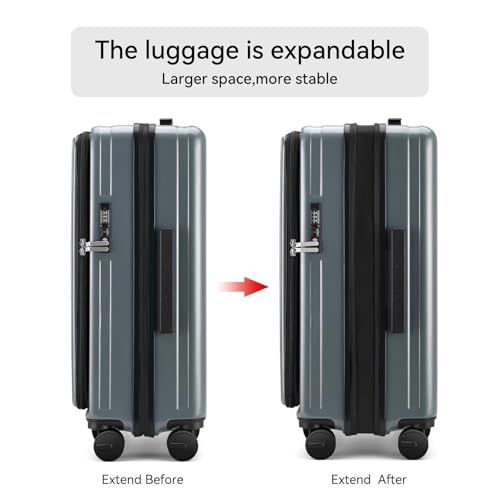 ROAMING Grace Expandable Carry On Luggage Airline Approved, 20 Inch Hardside Carry On Suitcase with Wheels