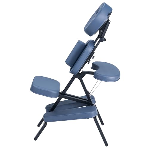 Master Massage Professional Lightweight Portable Massage Chair-Folding Foldable Aluminum Adjustable Tattoo Chair with Wheeled Carrying Case, Aluminum