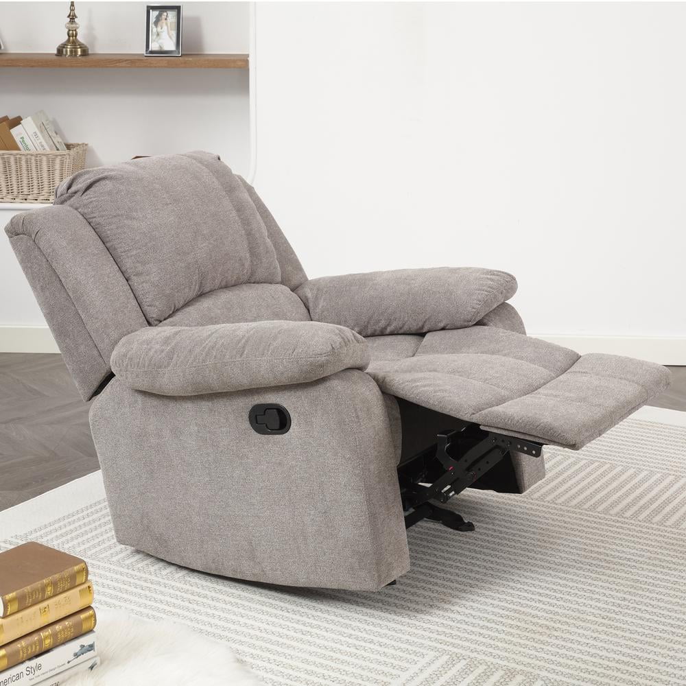 Comfort Pointe Troy Ash Grey Microfiber Glider Rocker Recliner