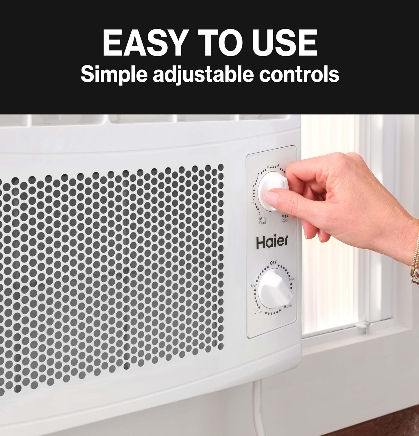 Haier Window Air Conditioner 5000 BTU, Efficient Cooling for Smaller Areas Like Bedrooms and Guest Rooms, 5K BTU Window AC Unit with Easy Install Kit
