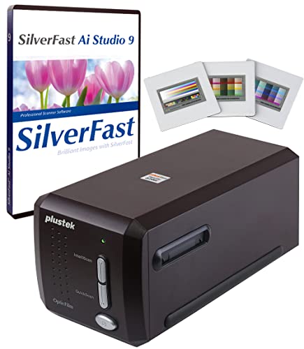 Plustek OpticFilm 8300i Ai Film Scanner - Converts 35mm Film & Slide into Digital, Bundle SilverFast Ai Studio 9 + QuickScan Plus