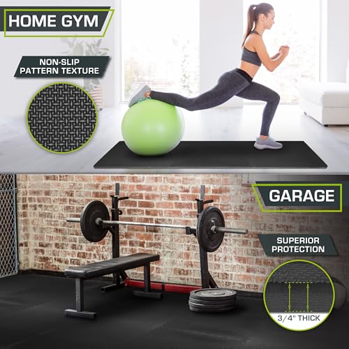 ProsourceFit Extra Thick Puzzle Exercise Mat , EVA Foam Interlocking Tiles for Protective, Cushioned Workout Flooring for Home and Gym Equipment