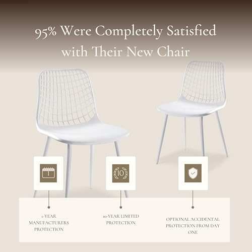 POLY & BARK Isla Modern Kitchen Chairs Set of 4 - Plastic Dining Chair with Metal Legs