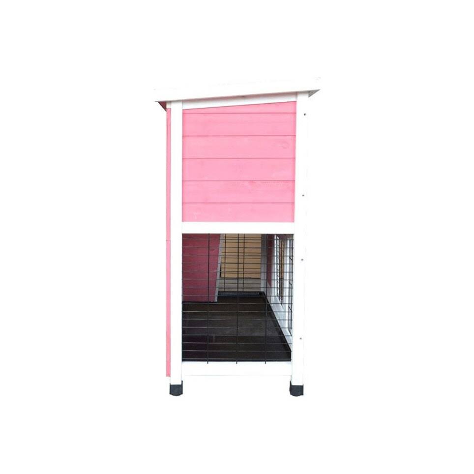 Lovupet 40x22 Wooden Rabbit Hutch Small Animal House Pet Cage Chicken Coop Pink 0323L