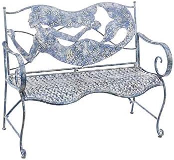 Evergreen Garden Sunflower Garden Bench Outdoors & Indoors | Cast Iron Metal Patio Bench | Outdoor Seating Furniture | Seats for Park, Porch, Deck