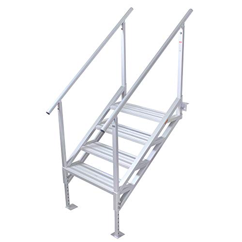 Extreme Max 3005.4333 Jumbo-Tread Universal Mount Dock Stairs with Railing - 5-Step
