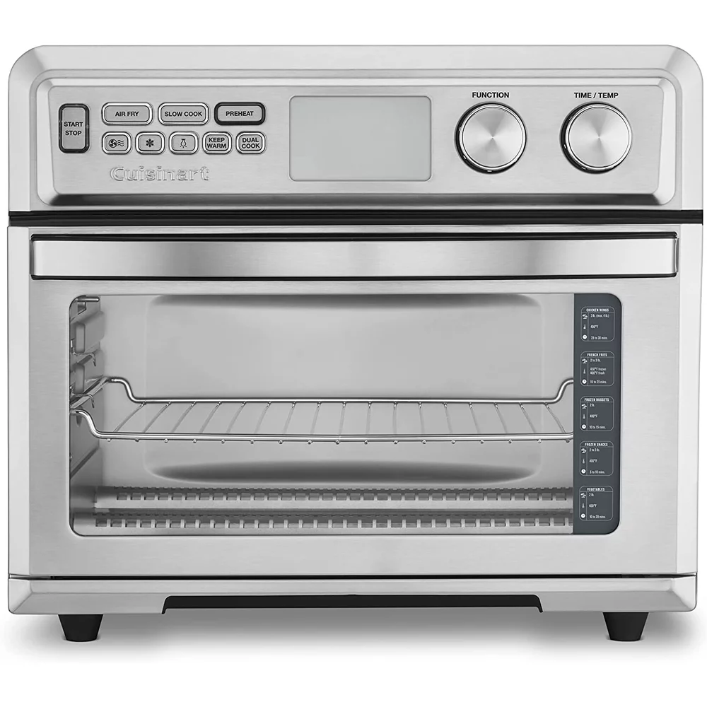 Cuisinart TOA-95 Large Digital AirFry Toaster Oven Bundle with Deco Chef Pair of Red Heat Resistant Oven Mitt
