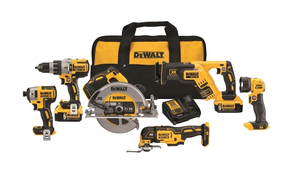 DEWALT 20V MAX Power Tool Combo Kit, 6-Tool Cordless Power Tool Set with 2 Batteries and Charger (DCK694P2)