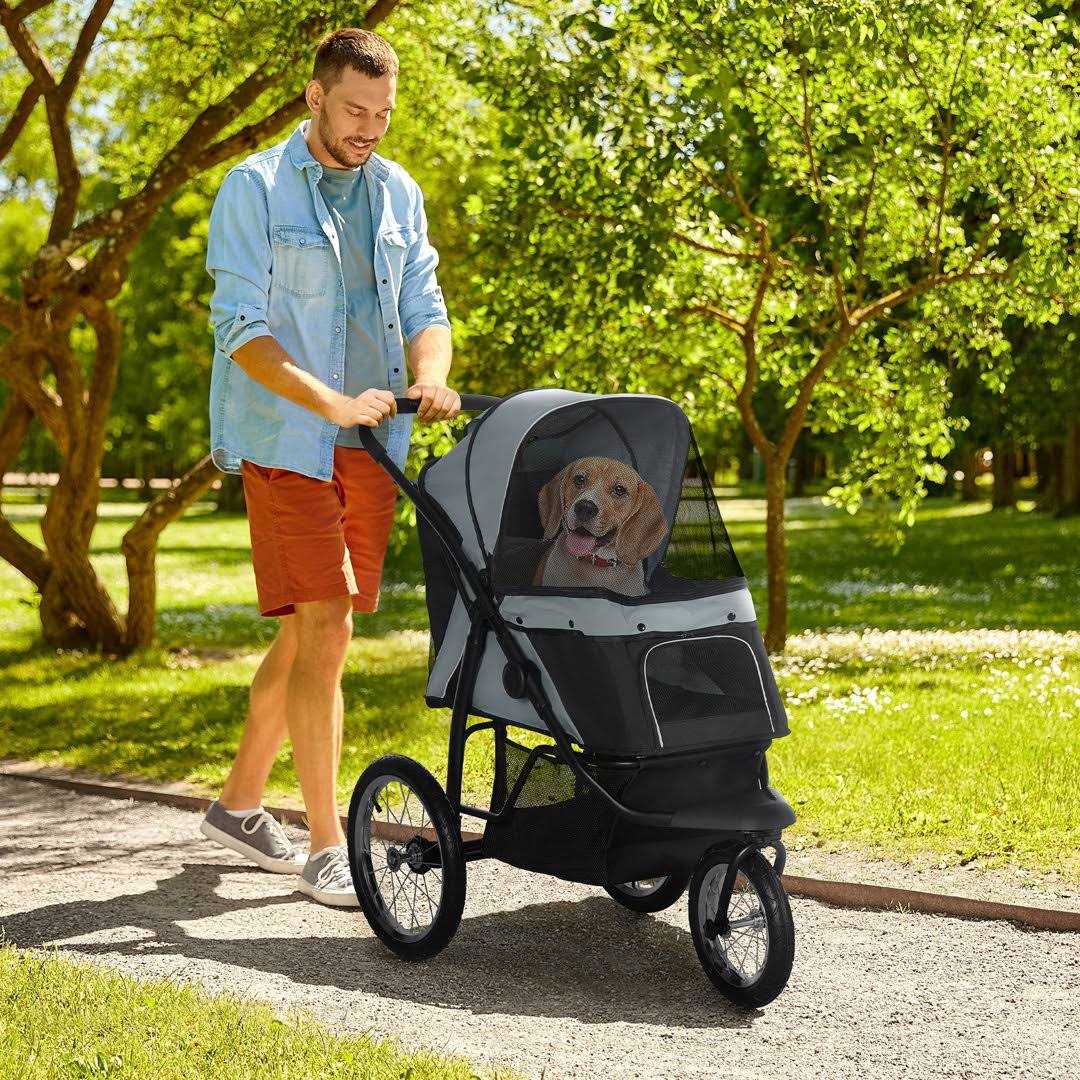 PawHut Pet Stroller for Small Dogs and Medium Dogs Foldable Cat Pram - Pet Supplies online store