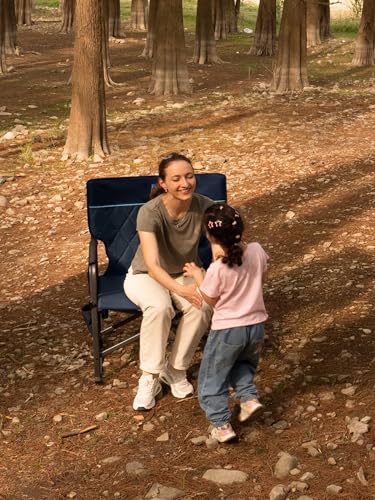 TIMBER RIDGE Folding Rocking Camping Chair, 400lbs Capacity Portable Oversized Outdoor Rocker with Hard Armrests, Cup Holder & Side Pocket