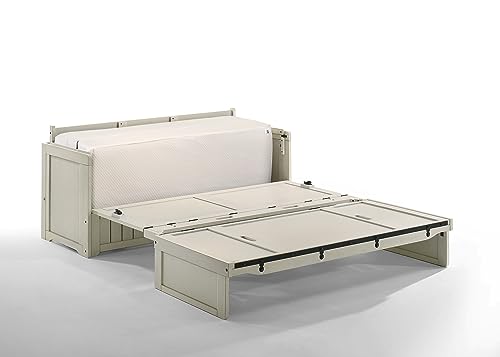 NIGHT & DAY Furniture Murphy Cube Cabinet Bed (White, Queen)