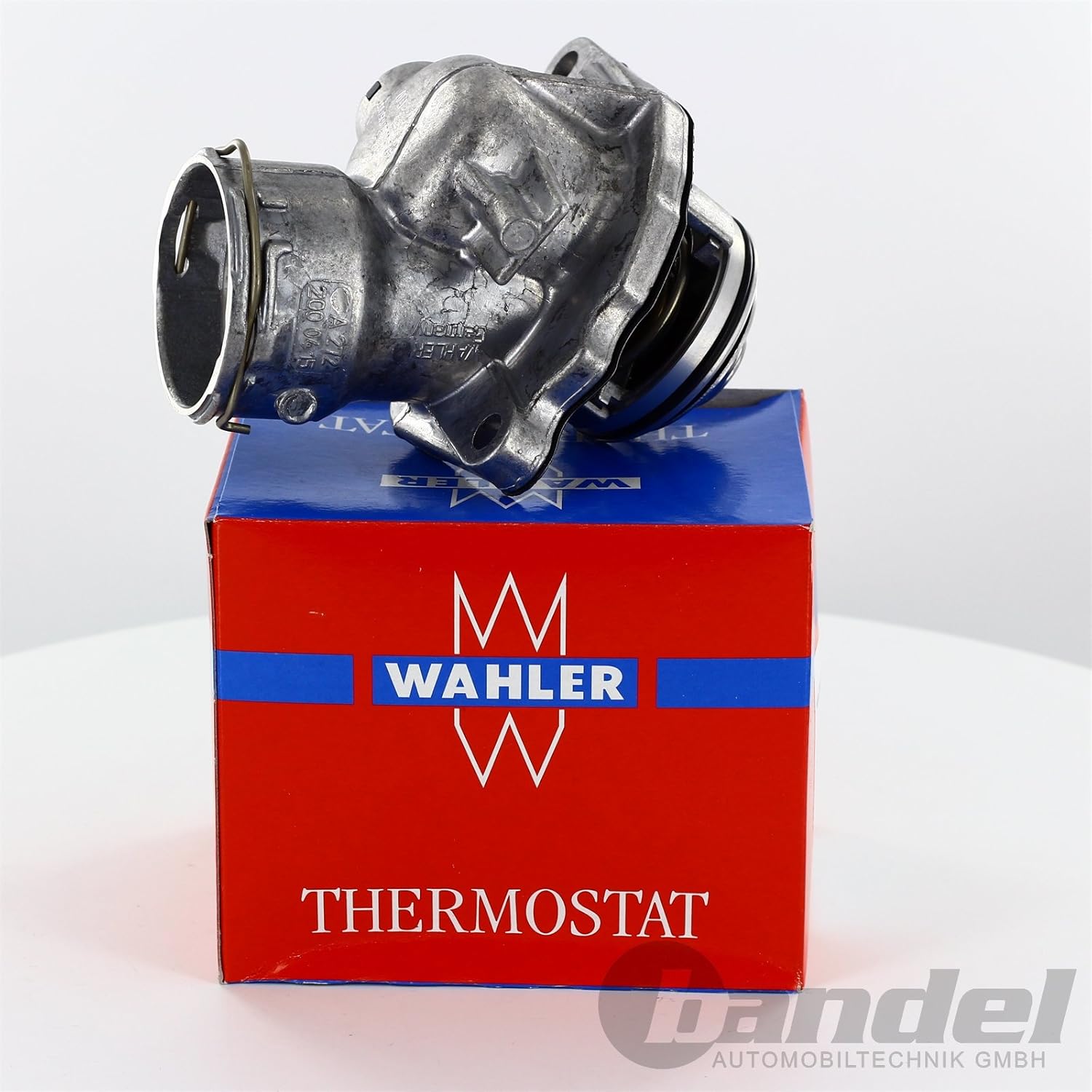 Mercedes-Benz Engine Thermostat + Housing + Sensor + Seal Wahler OEM 483 4100D Pack of 2