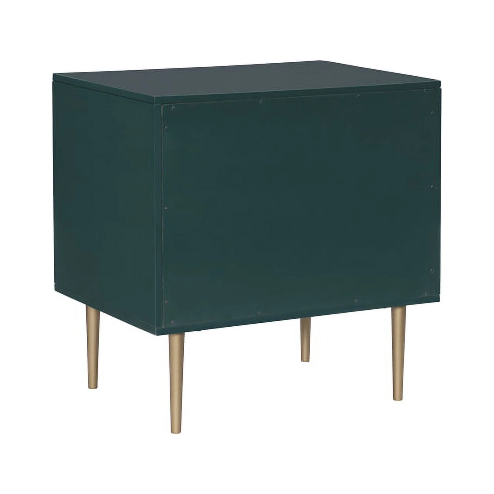Allora Modern Two Drawer Wooden Nightstand with Two Drawers in Dark Green