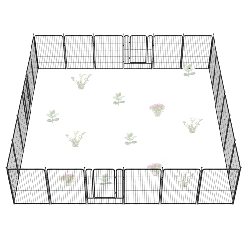 FXW Garden Fence 40in(H) x 36.0ft(L), 16 Panels Decorative Dog Fence Outdoor for The Yard – Heavy Duty Metal Animal Barrier for Dog and Rabbit