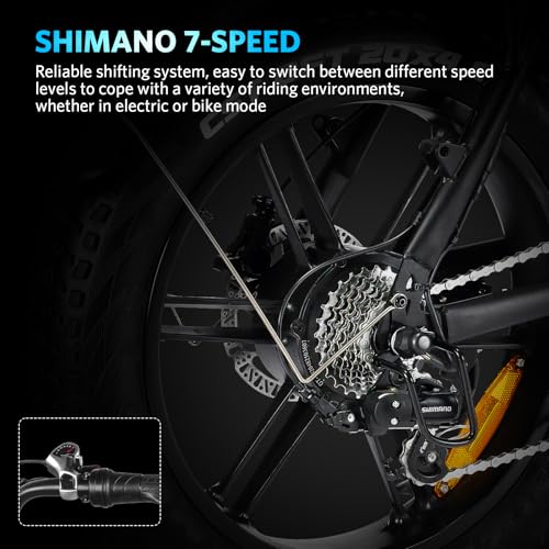 OUXI Electric Bike for Adults, Peak 500/750W/1000W, Up to 20/31 MPH, 10.4/15/30 AH Removable Battery, 16''/20" Fat Tire Electric Bike
