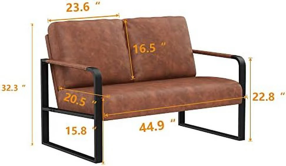 xrboomlife Love Seat Mini Couch Small Settee Loveseat Bench for Living Room  Faux Leather Loveseat Sofa Small Sofa Couches for Small Spaces with