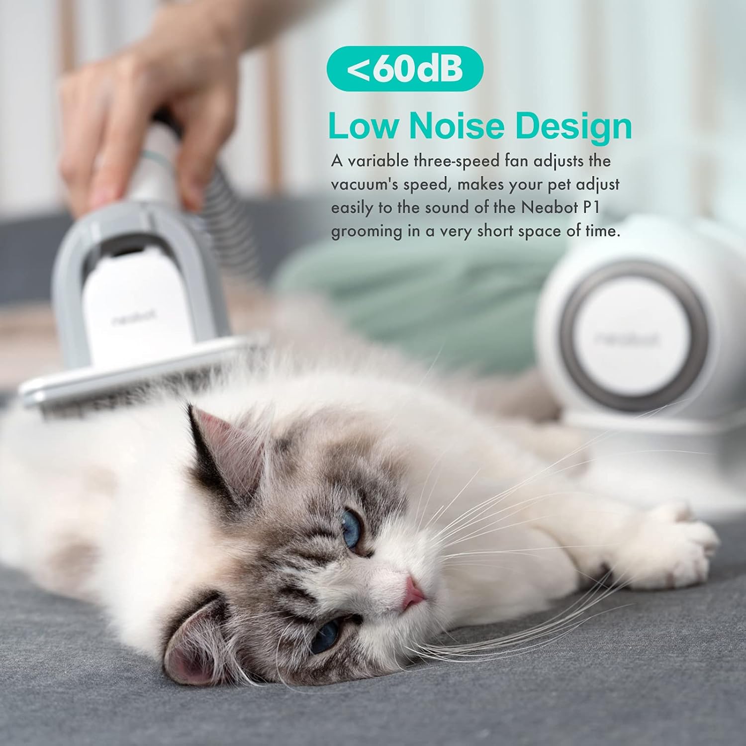 neabot P1 Pro Pet Grooming Kit & Vacuum Suction 99% Pet Hair