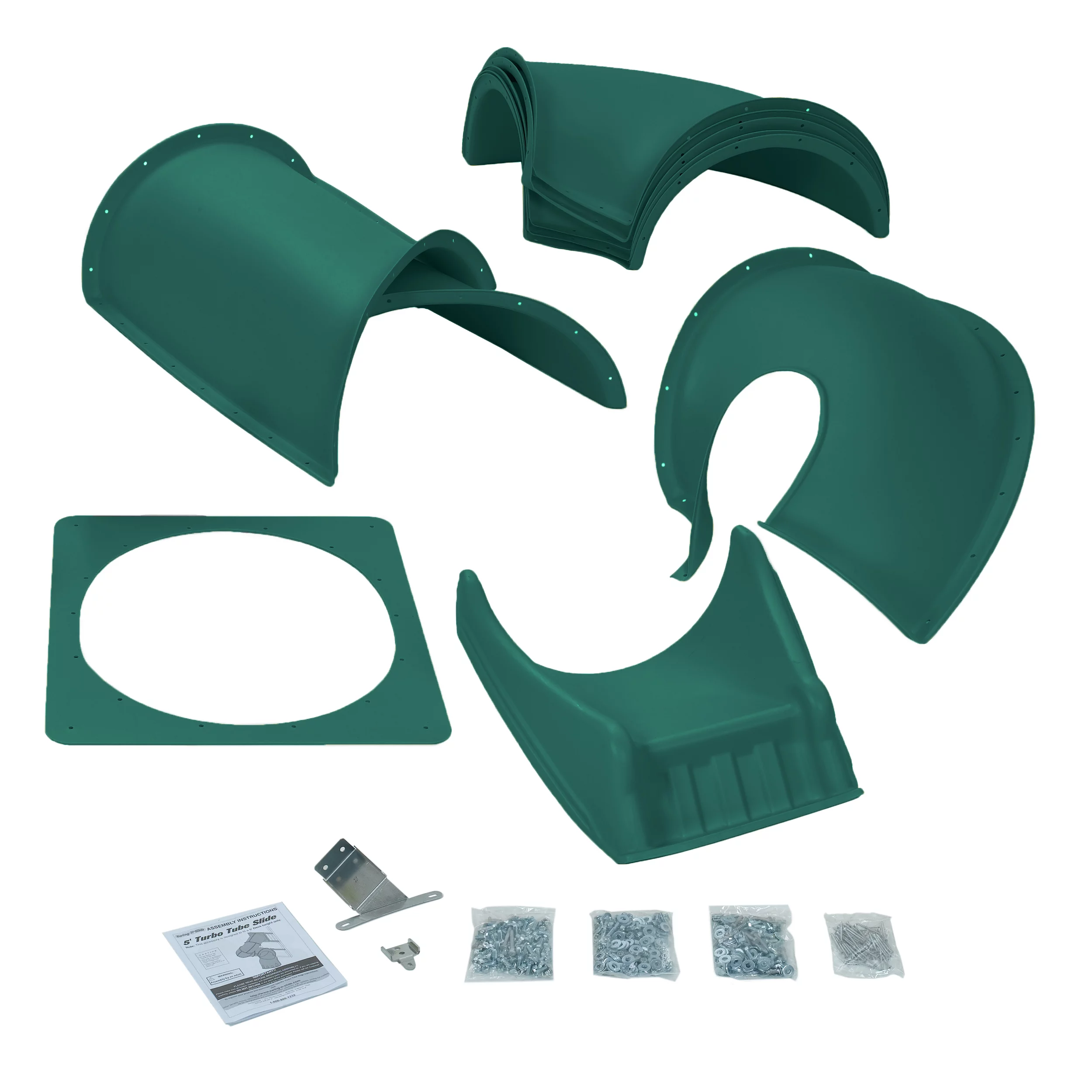 Swing-N-Slide Green Plastic Turbo Tube Slide for Backyard Swing Sets with Lifetime Warranty, For 7 Foot Deck Heights - Radiant Selections