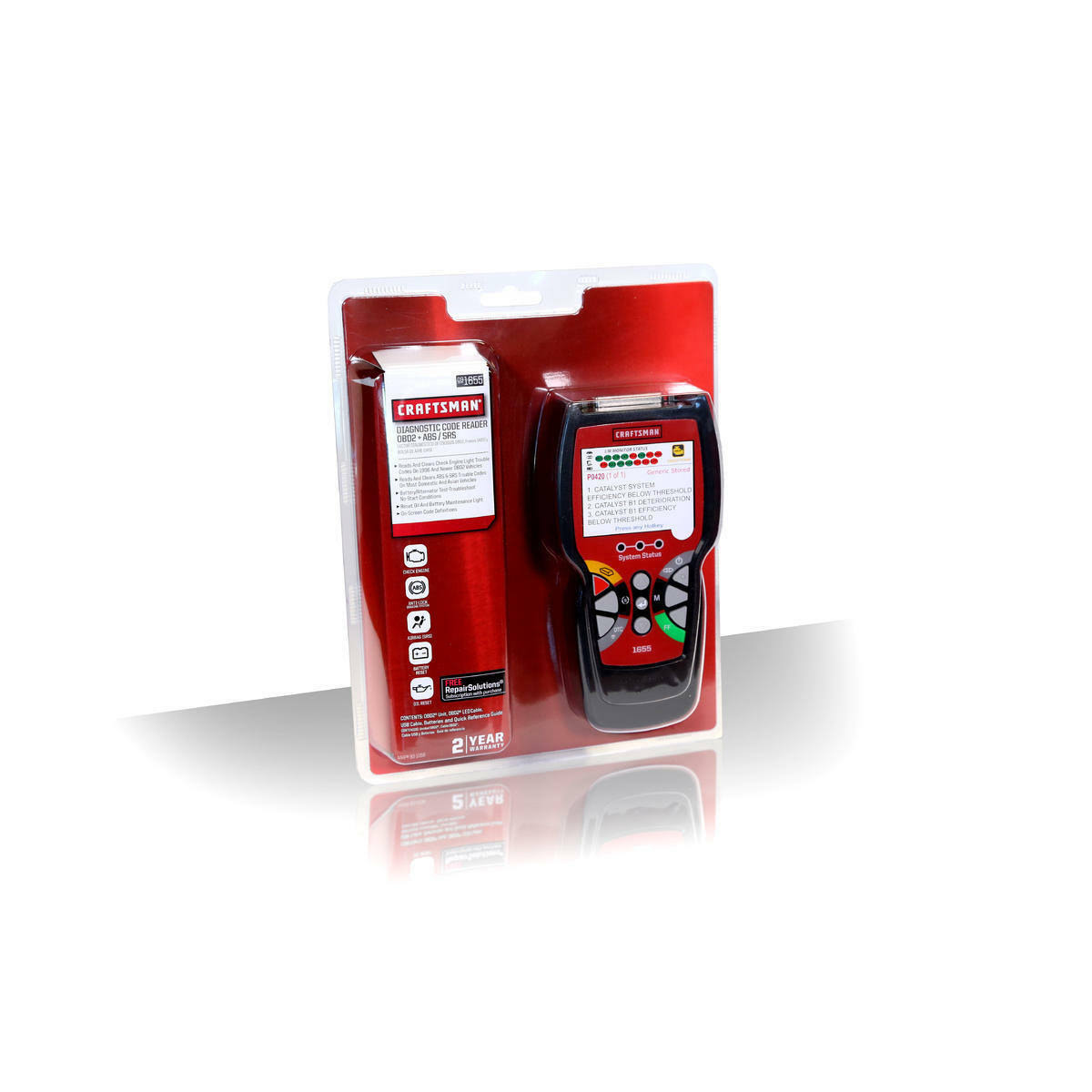 Craftsman 091655 Diagnostic Code Reader OBD2 ABS / Srs