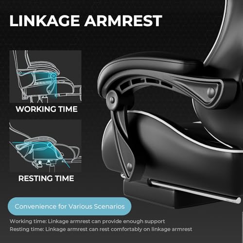 GTPLAYER Gaming Chair, Computer Chair with Footrest and Lumbar Support